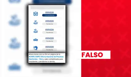 Es falso que puedas verificar si tu voto fue contabilizado en la plataforma de resultados de la ONPE: solo muestra resultados por mesa de sufragio