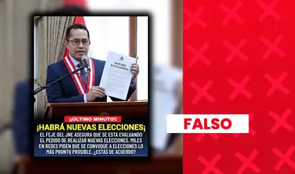 Es falso que el presidente del JNE, Roberto Burneo, haya anunciado nuevas elecciones