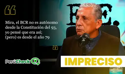 ¿La autonomía del Banco Central de Reserva nace con la Constitución del 79? Lo dijo Antauro Humala