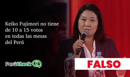 Es falso que Keiko Fujimori tenga de 10 a 15 votos en todas las mesas del Perú, como indicó la excandidata al Senado, Cecilia García