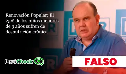 Renovación Popular afirma que la desnutrición crónica infantil alcanza al 25% de menores de 3 años, pero la cifra nacional es menor
