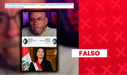 Es falso que Mr. Peet haya llorado por la ventaja de Keiko Fujimori sobre Roberto Sánchez en la etapa final del conteo de actas