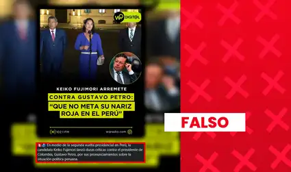 Keiko Fujimori sí cuestionó las declaraciones de Gustavo Petro sobre Perú, pero fue en 2023, no durante la segunda vuelta de 2026