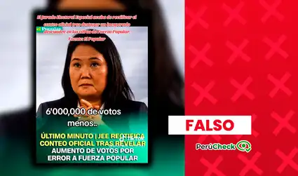 Es falso que los JEE hayan rectificado 6 millones de votos