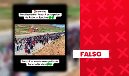Este viral no corresponde a una movilización a favor de Roberto Sánchez en Puno, sino a la ‘Marcha comunal por la vida’ realizada en Bolivia en 2025