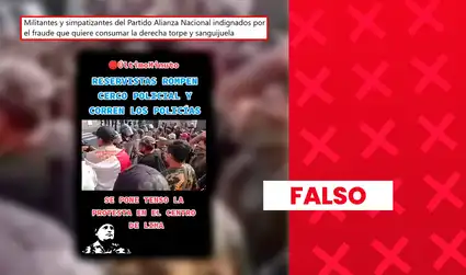Reservistas sí se enfrentaron a la PNP en el Centro de Lima, pero no en una marcha vinculada a las EG 2026: video corresponde a la ‘Toma de Lima’ de 2023