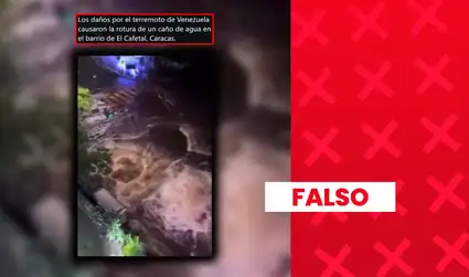Video de rotura de tubería en barrio de Caracas no fue causado por los terremotos en Venezuela: hecho ocurrió en mayo de 2026