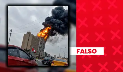 Es falso que esta imagen corresponda al amago de incendio registrado en el hotel Sheraton: fue generada con inteligencia artificial