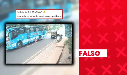 Es falso que este video corresponda a una niña que recientemente se salvó de ser atropellada en Trujillo: en realidad, el hecho ocurrió en India en enero de 2026