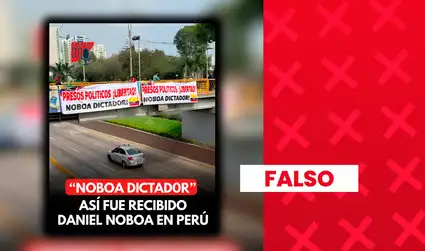 Es falsa la imagen que muestra pancartas de rechazo contra el presidente ecuatoriano Daniel Noboa en Lima: fue creada con inteligencia artificial