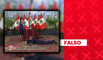 Esta imagen no corresponde a la juramentación de Juan Sheput como ministro de Trabajo y Promoción del Empleo: fue generada con inteligencia artificial