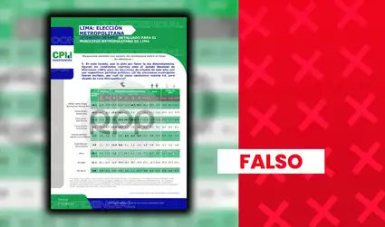 Encuesta “confidencial” de intención de voto para la alcaldía de Lima Metropolitana es atribuida falsamente a CPI