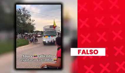 Es falso que esta caravana de vehículos lleve ayuda de Venezuela a Colombia: el video fue grabado en junio y corresponde a donaciones para damnificados venezolanos