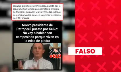 Es falso que Oliver Stark haya dado estas declaraciones como su primer mensaje al asumir la presidencia de Petroperú: el video está recortado y es de 2013