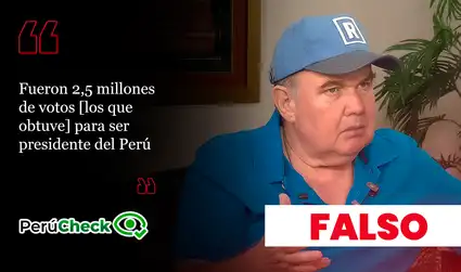 Rafael López Aliaga no obtuvo 2,5 millones de votos en su candidatura presidencial