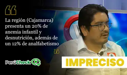 Candidato al GORE de Cajamarca maneja cifras imprecisas sobre anemia y analfabetismo