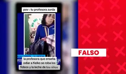 Video de directora llevándose productos del desayuno escolar es de 2019 y no tiene relación con el fujimorismo