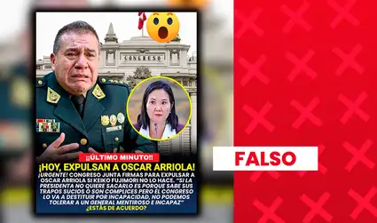 Es falso que el Congreso vaya a expulsar hoy a Óscar Arriola, comandante general de la PNP: No existe un mecanismo inmediato para removerlo