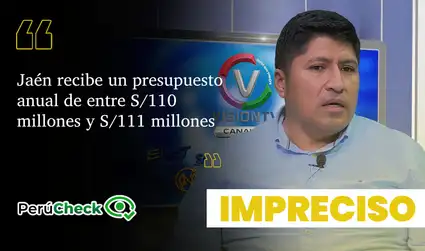 Es imprecisa la cifra de Jorge Montoya sobre el presupuesto de la Municipalidad Provincial de Jaén