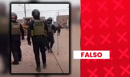 Es falso que este video corresponda a recientes protestas en distintas zonas del Perú: las imágenes son de un operativo en Lambayeque