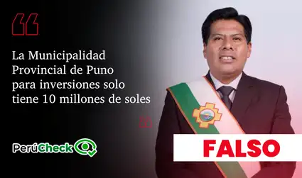 Es falso que la Municipalidad Provincial de Puno solo tiene un presupuesto de S/10 millones destinado a inversiones