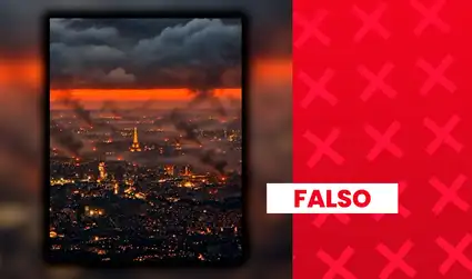Es falso que esta imagen muestre a París en llamas durante las recientes protestas: fue generada con IA