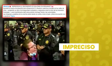Video de mujer que increpa a congresistas no corresponde a las recientes protestas de la Generación Z contra el Gobierno de Keiko Fujimori
