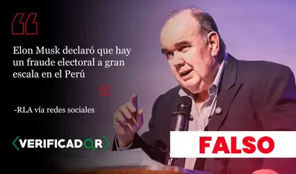 Es falso que Elon Musk haya señalado un presunto fraude electoral en el Perú, como lo afirma Rafael López Aliaga