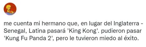 Reacciones de usuarios por los partidos no transmitidos. Foto: captura Twitter   