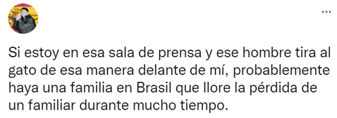 Usuarios indignados por cómo sacaron a un gato de la conferencia de prensa de Brasil: 