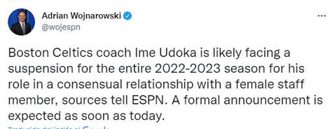 Boston Celtics: ¿Por qué Ime Udoka fue sancionado, perdiéndose la temporada 2022-2023 de la NBA?