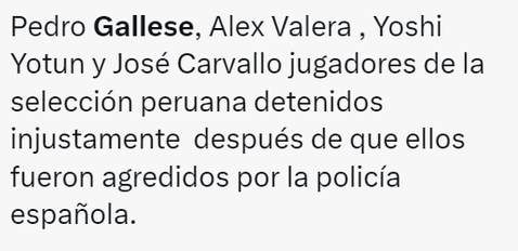 Selección peruana de fútbol sufrió agresión de policías en España y usuarios piden sanciones