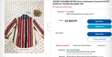 ¿Por qué eBay prohíbe la venta de disfraces sobre Jeffrey Dahmer en su plataforma?