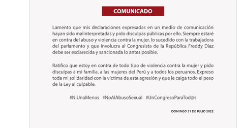 <em> El comunicado no pareció calmar la indignación en redes sociales. Foto: captura de pantalla / Twitter</em>   