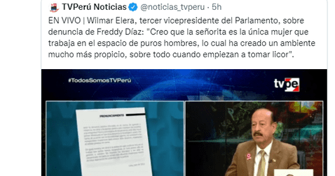 <em> La indignación por las palabras del congresista no se hizo esperar. Foto: captura de pantalla / Twitter</em>   