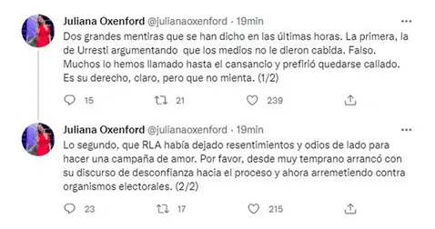  Juliana Oxenford twitter