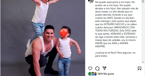 Néstor Villanueva asegura que siempre amará a sus 2 hijos. Foto: Instagram   