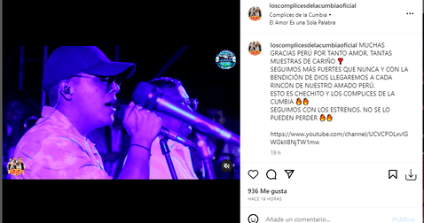 Los Cómplices de la Cumbia anunciaron nuevos estrenos. captura de Instagram/Los Cómplices de la Cumbia   