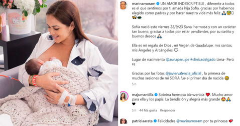  24.9.2023 | Publicación de Marina Mora dedicada a su hija, Sofía. Foto: captura Marina Mora Instagram<br><br>  