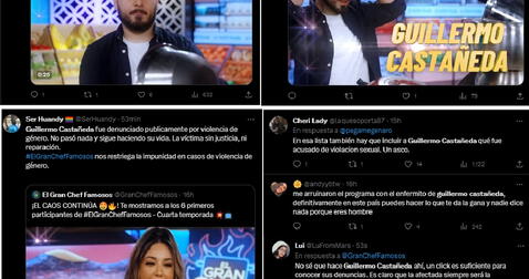 Guillermo Castañeda cancelado en redes sociales por El Gran Chef Famosos. Capturas Twitter   