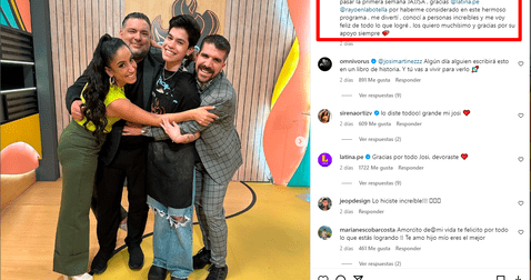 Josi Martínez se mostró agradecido por la experiencia en 'EGCF'. Foto: Instagram   