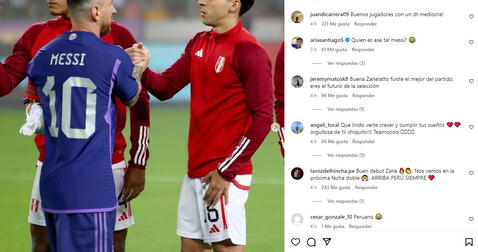 Franco Zanelatto se mostró feliz tras debutar con la selección peruana. Foto: Instagram Franco Zanelatto 