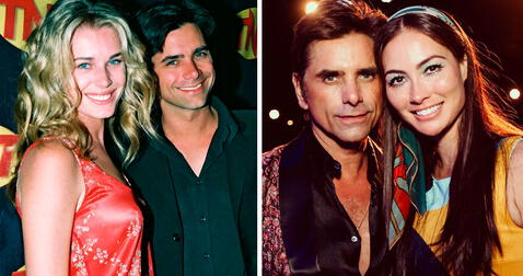  Izquierda: John Stamos y Rebecca Romijn. Derecha: John Stamos y Caitlin McHugh. Foto: Page Six<br><br>  