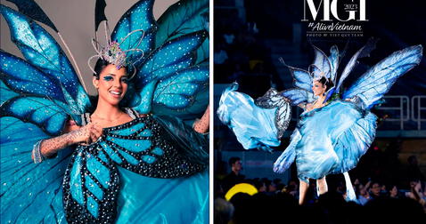  Luciana Fuster con su traje de mariposa azul Foto: MGI/Instagram<br><br>  