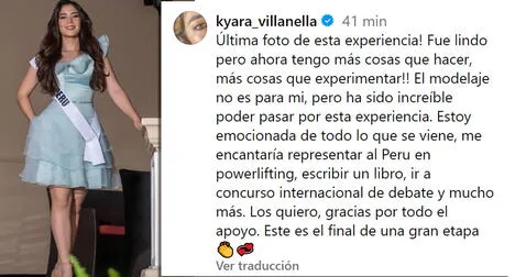  26.11.2023 | Comunicado de Kyara Villanella. Foto: captura Kyara Villanella Instagram<br><br>    