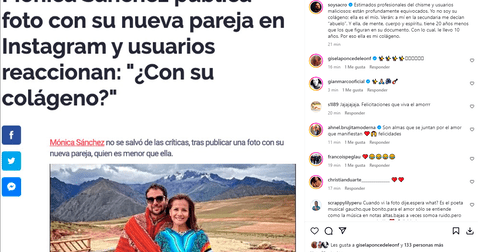 Daniel Sacro asegura que él se ve 10 años mayor que Mónica Sánchez. Foto: Instagram   