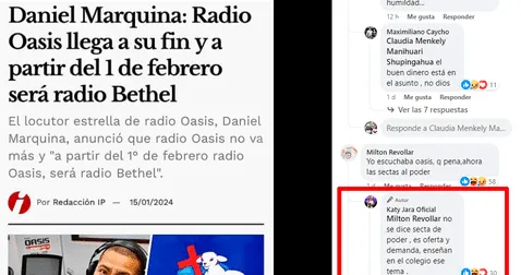 Katy Jara se pronuncia sobre el ingreso de Bethel a la radio. Foto: Facebook 