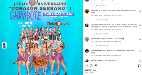 Corazón Serrano anuncia nuevo concierto sin Briela Cirilo. Foto: Instagram/Corazón Serrano   