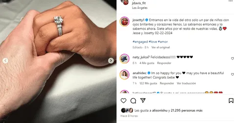 Josetty Hurtado mostró cómo es su anillo de compromiso. Foto: Instagram/Josetti Hurtado   