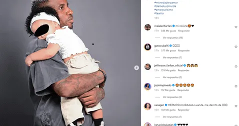 Jefferson Farfán protagoniza tierna foto junto a su bebé. Foto: Instagram   